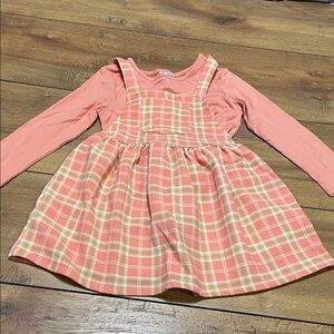 Charming Pink Plaid Kids Dress